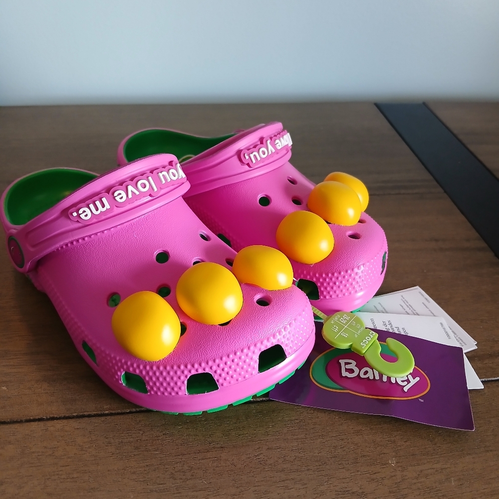 Barney The Dinosaur Crocs Classic Clogs Kids Size C 11 NEW WITH TAGS